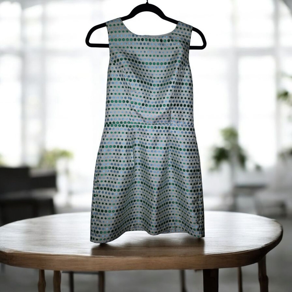 Molly Bracken Blue and Green Polka Dot Mini Dress
